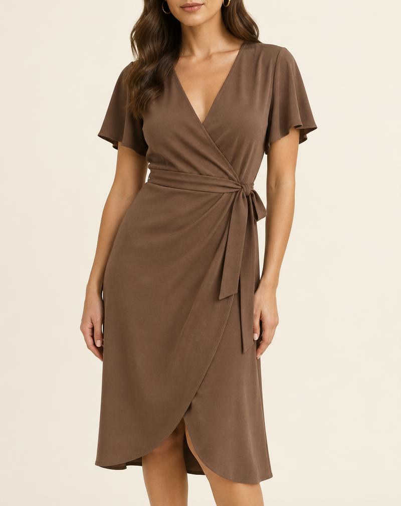 Mocha Wrap Dress
